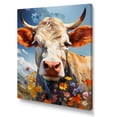 thumbnail image 2 of Designart "Floral Grazing Cow III" Animals Canvas Print, 2 of 5