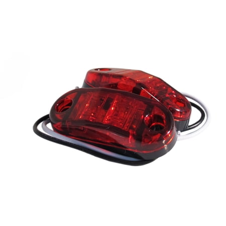 LED Marker Strobe Lights for Truck and Trailer 2.5x1in 12V Red