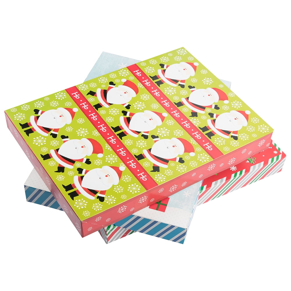 JAM Small Christmas Boxes, 10.875x7.875x1.25, Colorful Christmas, 3