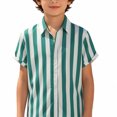 thumbnail image 7 of Fozruso Striped Button Down Shirt for Boys, Classic Short Sleeve Collared Shirt for Kids Daily Casual Wear, 7 of 7