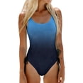 thumbnail image 2 of One Piece Swimsuit Women, One Piece Bathing Suit, Ladies Swimsuits, Color Gradient Women Swimsuit One-Piece, Open Back One-Piece Swimsuit, Bathing Suit With Tummy Control, Dark Blue XL, 2 of 4
