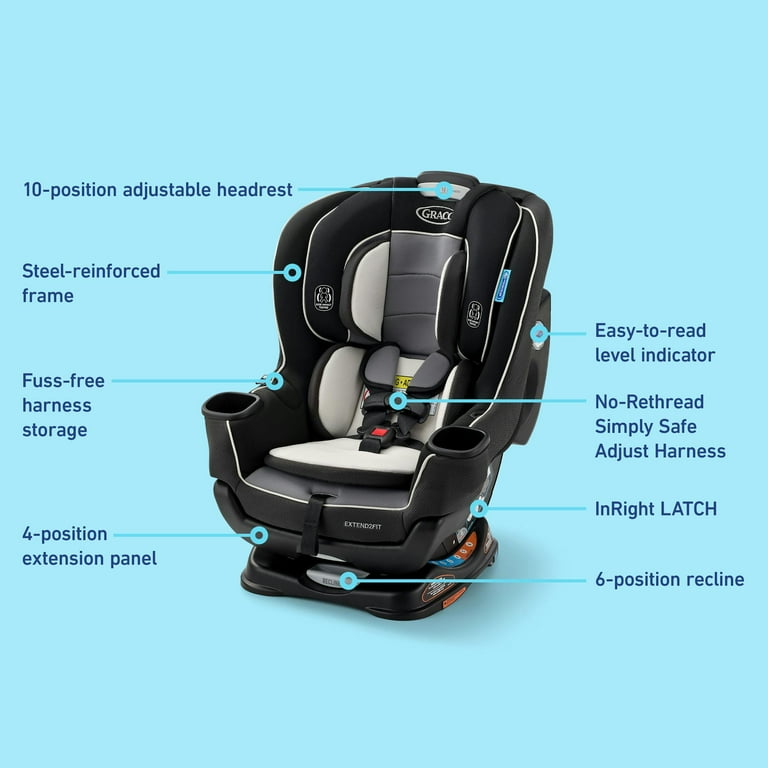 Graco Extend2Fit Convertible Car Seat, Gotham, Black - Walmart.com