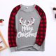 thumbnail image 3 of Conjuntos de pijamas navideños familiares a juego, pijamas navideños con camiseta de manga larga de ciervo y pantalones a cuadros, ropa de dormir Adepaton CJWUS-1913, 3 of 4