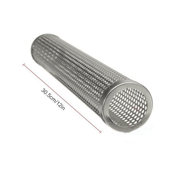 Generador de ahumador de barbacoa de acero inoxidable, redondo, frío y caliente, para exteriores, tubo ahumador de pellets de malla