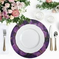 thumbnail image 4 of 15 Inch Round Grid Plate Mats Heat Non-Slip Resistant PVC Placemats for Kitchen Dining Table Decor Glowing Purple Butterfly 4PCS, 4 of 5