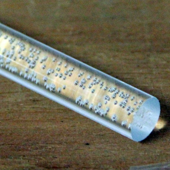 Acrylic Lucite Rod Dowel - One 1/2" (12.7mm) x 11 .8125" (300mm) (Bubble)
