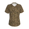 thumbnail image 4 of Wukai Leopard Print Classic V-Neck T-Shirt for Women: Comfortable, Stylish, and Versatile Wardrobe Essential-3X-Large, 4 of 7