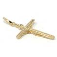 thumbnail image 5 of 14K Two Tone Gold Crucifix Cross Charm Pendant with 1.1mm Wheat Chain Necklace - 18", 5 of 6