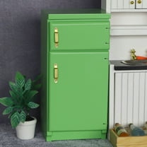 DEEPCRAFF Dollhouse Refrigerator Dollhouse Accessories Green Synthetic Material 1Set
