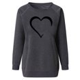 thumbnail image 4 of Besolor Chandail en Molleton Décontracté pour Femmes Imprimé Cœur Col Rond Manches Longues Blouse Ample Confortable Automne, 4 of 5