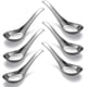 thumbnail image 1 of Cucharas soperas de acero inoxidable, juego de 6 cucharas soperas chinas, pulidas a espejo, cucharas soperas asiáticas para caldo, postre, cereales, miso, ramen tailandés., 1 of 8