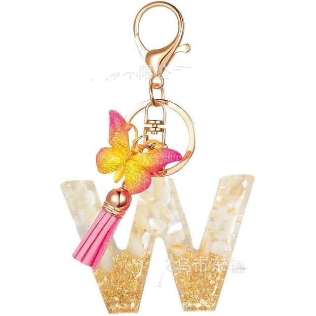 Letter Keychain,26 Letters A-Z Decorative Letter Keychain,Name Keychain for Women Girls Men Teenager Gift