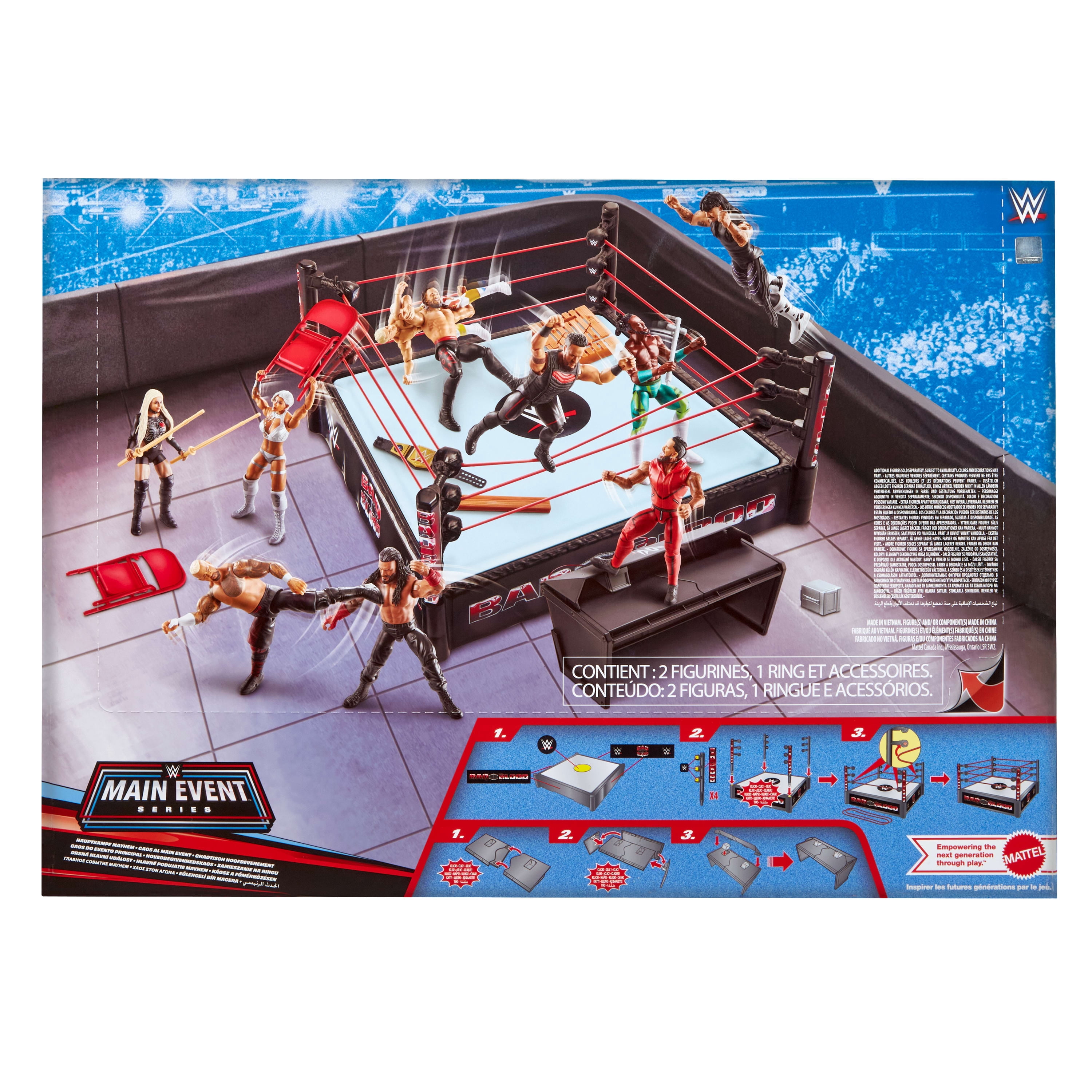 WWE Coffret Main Event Mayhem de la série Main Event 10 accessoires