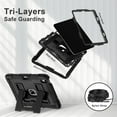 thumbnail image 3 of Case for iPad Air M3/M2 11" (2025/2024) with Slidable Foldable Kickstand/Screen Protector/Shoulder Strap/Capacitive Pen Slot, Soft Silicone Hybrid Armor Cover Drop/Shock Protection, 3 of 9