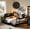 Black, variant on Mirightone Full Daybed with Desk and Storage, Corner Bed Frame with LED Light and Charging Station, Full Bed Frame for Teens Adults, White
