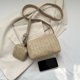 thumbnail image 3 of Bolso vagabundo de moda para mujer para regalo, bolso de paja para mujer con monedero (caqui) Ehuebsd Para Estrenar, 3 of 9
