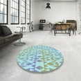 thumbnail image 4 of Ahgly Company Machine Washable Indoor Rectangle Transitional Blue Lagoon Blue Area Rugs, 8' x 12', 4 of 7
