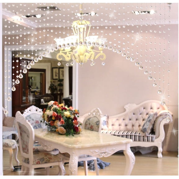 1 Luxury Glass Beads Door String Tassel Curtain Wedding Divider Panel Room Decor Curtain For Windows