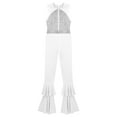 thumbnail image 4 of Moggemol Women's Sparkly Sequin Disco Jumpsuit Sleeveless Zipper Hippie Jumpsuit 70s Disco Outfits Silver L, 4 of 5
