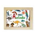 thumbnail image 1 of Australia paisaje animales bandera nacional Escritorio de madera Arte Pintura 6x8 pulgadas marco de foto foto, 1 of 4