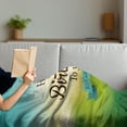 thumbnail image 3 of Birthday Soft Flannel Fleece Throw Blanket, Sincere Greeting Message on a Blurred Background Celebration Theme, Cozy Plush for Indoor and Outdoor Use, 60" x 80", Turquoise Green Yellow, by Ambesonne, 3 of 5