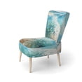 thumbnail image 3 of Designart "Beach Photo Oceanic flow XII" Teal Beach Upholstered Accent Chair - Nautical & Coastal Arm Chair For Living Room, 3 of 5