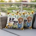 thumbnail image 4 of Dogs Pillow Covers 2 Pack Watercolor Spring White Yellow Daisy Sunfower Floral Leaf Colorful Plaid Pillowcase Waterproof Outdoor Throw Pillow Cover for Patio Garden Square Cushion 18”x18”, 4 of 9