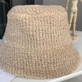 thumbnail image 6 of CoCopeaunts Solid Color Bucket Hat for Men Lamb Plush Thickened Fisherman Hat Retro Warm Bucket Caps Foldable Soft Cold Proof, 6 of 8