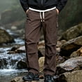 thumbnail image 2 of GZMOALH Men's Nylon Cargo Pants, Water Repellent Multi Pocket Hiking Trousers with Drawstring Waist for Outdoor Travel, 2 of 6