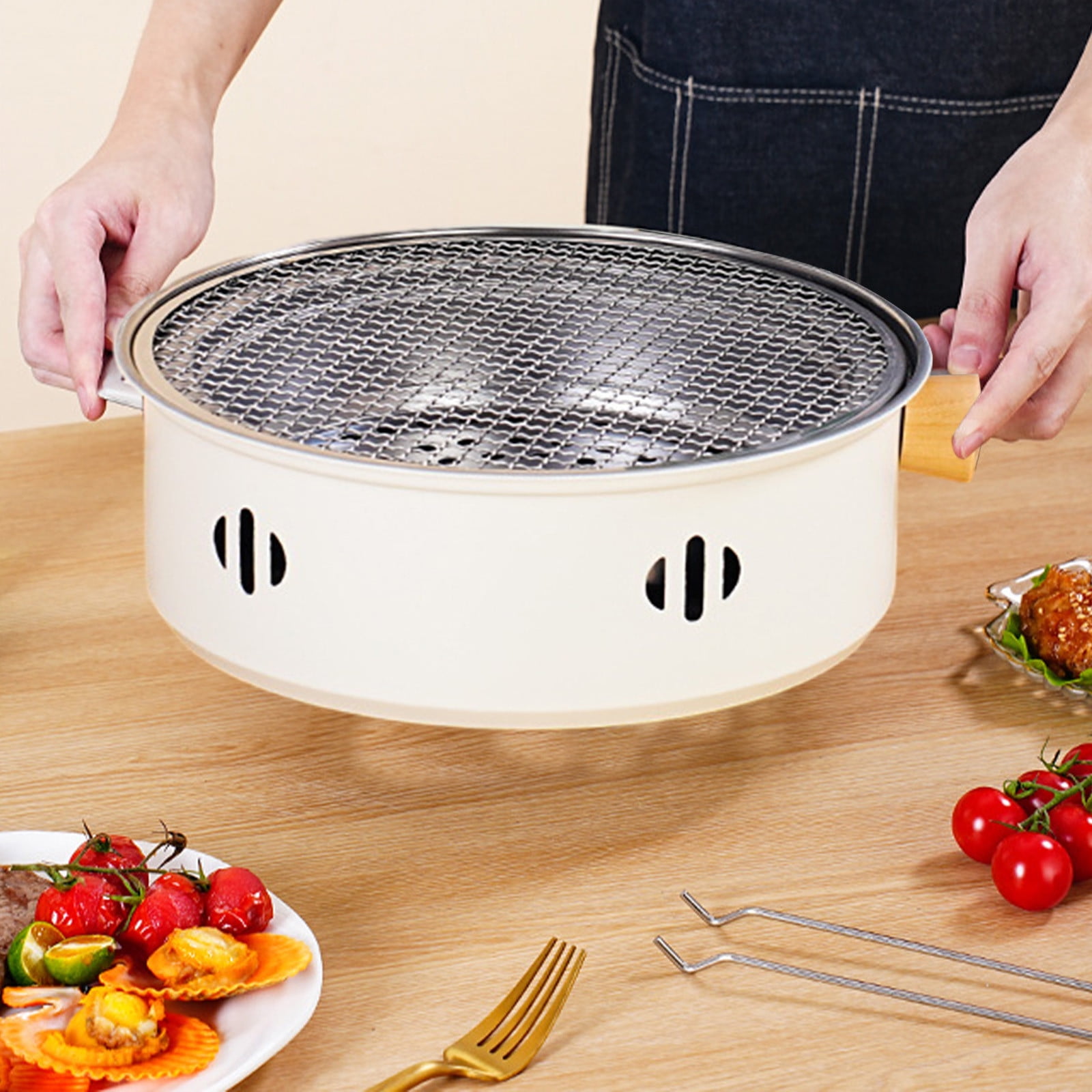 Stovetop Grill Ultra Nonstick At Home Korean BBQ Grill Dishwasher Safe BBQ Grill Indoor With Drip Tray For Healthier Cooking Walmart