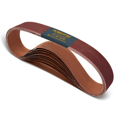 UPC: 0843441105220 | POWERTEC 42420-1 2 x 42 Inch Sanding Belts | Aluminum Oxide Sanding Belt Assortment  2 each of 60 80 120 180 240 400 Grits | Premium Sandpaper – 12 Pack