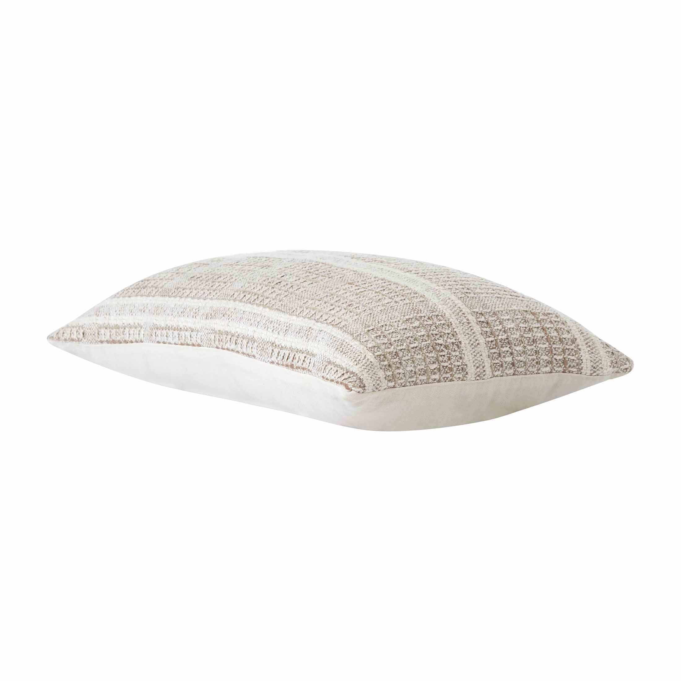 Better Homes & Gardens 14" x 24" Beige Chunky Woven Plaid Decorative Pillow