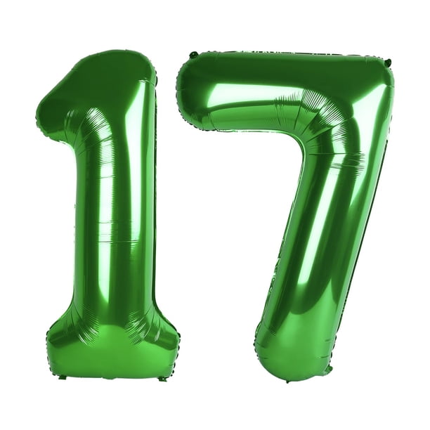 Números de globos Enyeopd de 40 pulgadas, verde oscuro, para fiesta de cumpleaños