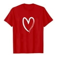 thumbnail image 4 of KHONTS Valentine's Day Sweat Heart T Shirts for Couple Women and Men Crew Neck Short Sleeve T Shirt Fashion Casual Tees Red L, 4 of 4