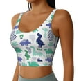 thumbnail image 2 of Xecao Dinosaur for Sports Bra with Removable Pads, Crop Tank Top Design, Women's Longline Sports Bra - Non-Wired - Small, 2 of 9