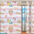 thumbnail image 2 of Coolnut Sheer Curtains, 2 PCS Cute Bear Wearing Crown Gauze Door and Window Voile Curtain Panels for Bedroom Living Room, 55"x84", 2 of 4