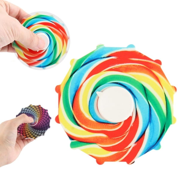 Nuevo Candy Color Fingertip Spinning Top Toys Colorful Printed Rotating Descompression Toy Gyro Toy Para Bebé Methold FN006945-04