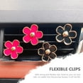 Phlegsive 6Pcs Daisy Vent Clips Car Interior Flower Air Conditioning