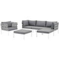 thumbnail image 3 of Modway Harmony 6 Piece Outdoor Patio Aluminum Sectional Sofa Set, Multiple Colors, 3 of 9