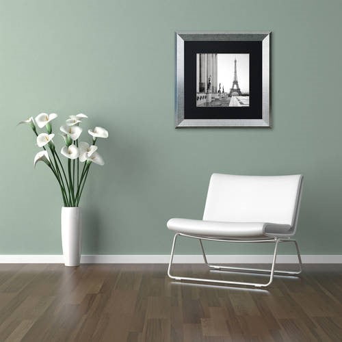 Trademark Fine Art "Tour Eiffel 5" Canvas Art by Alan Blaustein, Black Matte, Silver Frame