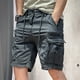 thumbnail image 2 of Pantalones cortos cargo para hombre, de color caqui, lisos, con cordón, estilo coreano, holgados, con cintura elástica, para verano, Y2k, 2 of 5