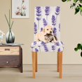 thumbnail image 4 of Yayeee 2 Pack Dining Chair Covers Stretch Parson Chairs Slipcovers Seat Protector, Lavender Pattern, 4 of 6