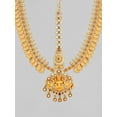thumbnail image 3 of Rubans Exquisite 24k Gold-Plated AD Studded Temple Maangtikka Damini - Traditional Indian Hair Accessory for Women, 3 of 3