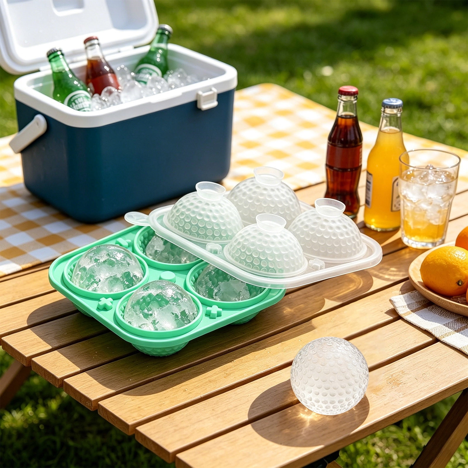 Werulen Golf Shape Integrated Ice Mold with Funnel Guide for Easy Filling and Flexible Demolding,Home Bar Whiskey Cocktail and Various Beverage Chilling,Ice Ball Maker,Freezer Mold,Drink Chilling