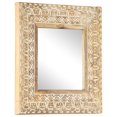 thumbnail image 5 of vidaXL Hand-Carved Mirror 50x50x2.6 cm Solid Mango Wood, 5 of 5
