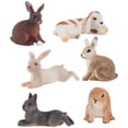 thumbnail image 1 of Animales Figura Conejo Juguete CUTICAT 6 Piezas para Fiesta Favores Cupcake Juego de Conejo, 1 of 8