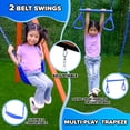 thumbnail image 4 of Sportspower™ Kingston Wooden Swing Set with 2 Height Adjustable Swings and Trapeze Swing Bar, Backyard Outdoor Playset for Kids, 4 of 8