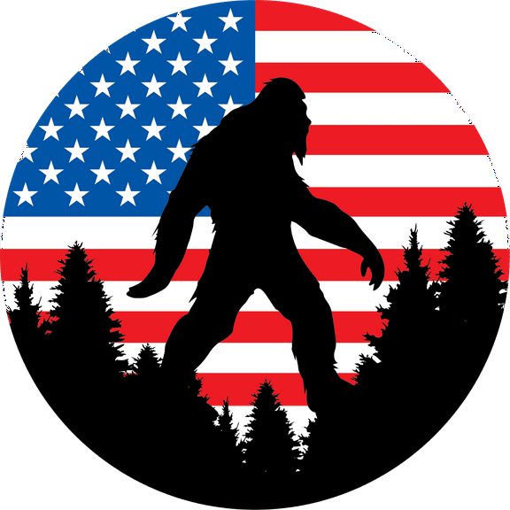 Auto Drive Bigfoot Americana Vinyl Automotive Decal, 4.5” x 4.5”
