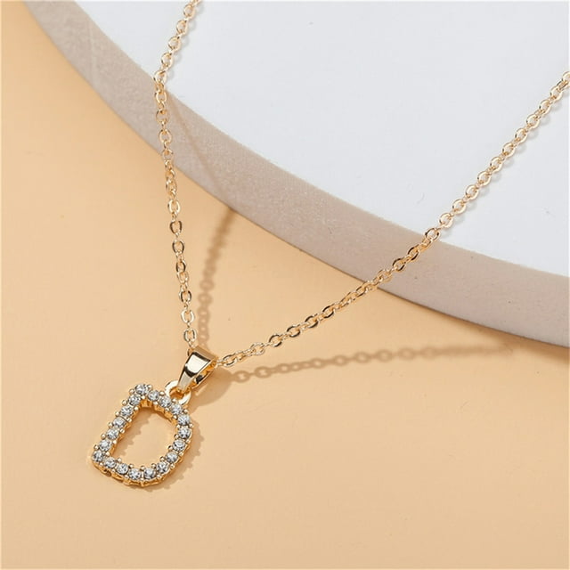 Collar de diamantes Wmkox8yi para mujer con 26 letras inglesas