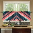 thumbnail image 4 of Yayeee Kitchen Curtains Tier Set of 2 Light Filtering 57"x36" Over Sink Window Panels, Pink Geometric, 4 of 7
